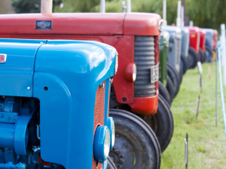 Close up of tractors at agricultural show